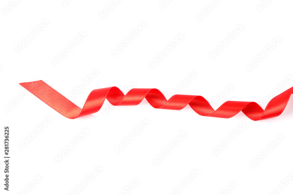 Red ribbon isolated on white background. Gift concept Red ribbon isolated on white background. Gift concept