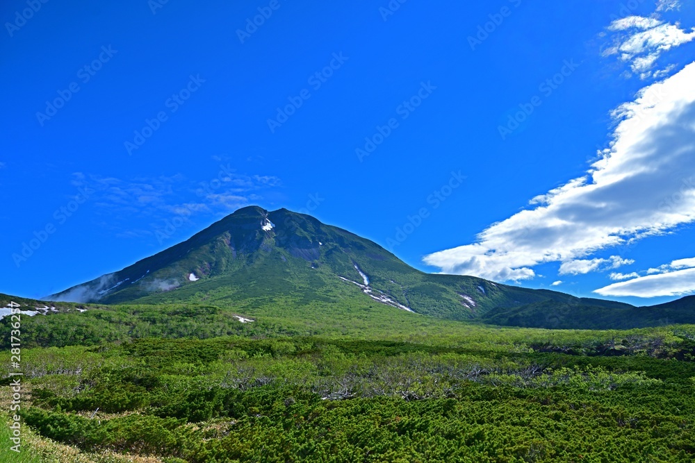 Fototapeta premium 知床峠から見た羅臼岳の情景＠北海道