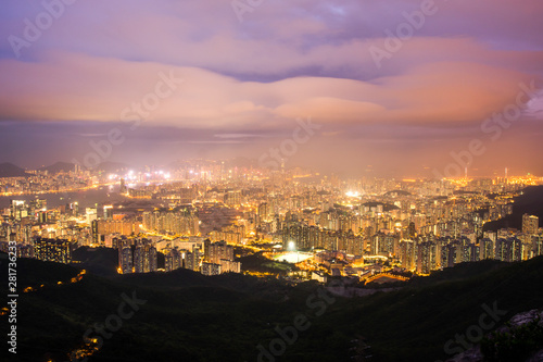 Wallpaper Mural Hong Kong Skyline Kowloon from Fei Ngo Shan hill sunset Torontodigital.ca
