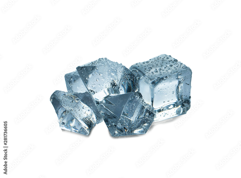 ice cubes on white background ice cubes on white background