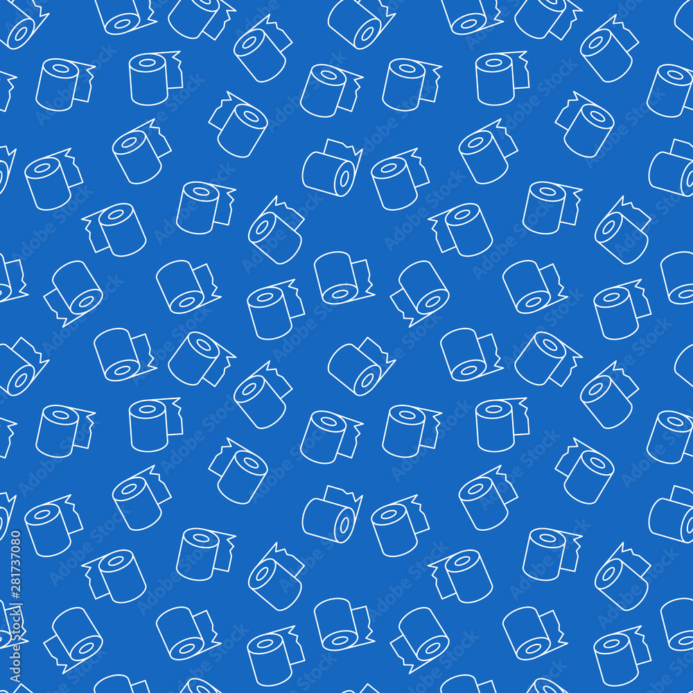 Toilet Paper vector blue outline seamless pattern Toilet Paper vector blue outline seamless pattern