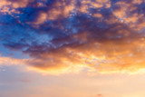 .colorful dramatic sky with cloud at sunset.