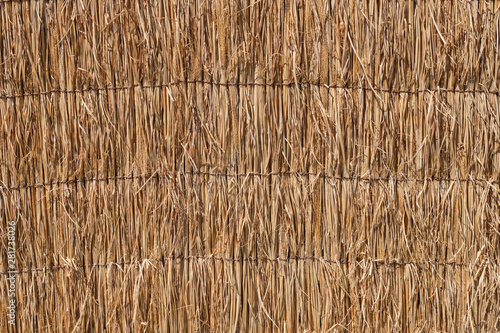 Fototapeta Close up straw of japanese thatched roof texture background