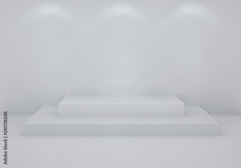 3D illustration indoor showroom background 3D illustration indoor showroom background