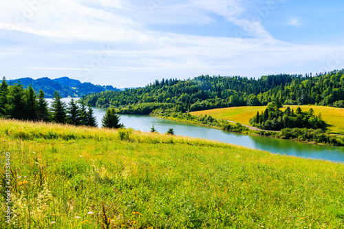 View of Czorsztynskie lake near Niedzica castle on sunny summer day, Poland © pkazmierczak