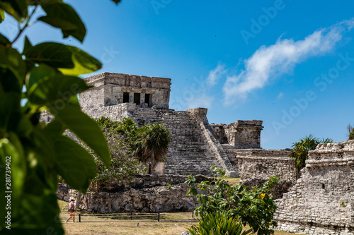 Tulum, Quintana Roo / Mexico - July 27 2019: This is the temples in in Tulum Mexico