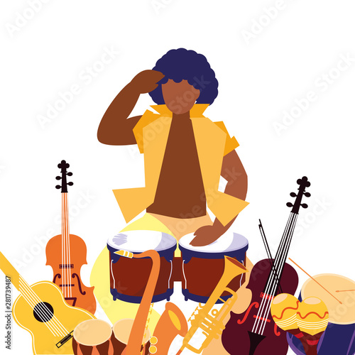 musician man playing instruments music