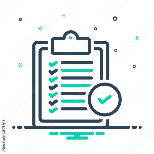  mix icon for verification of delivery list clipboard