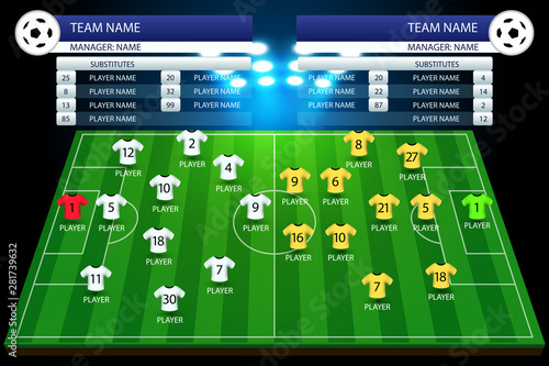 Information soccer board and football background with t-shirt element