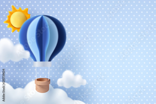 Needle felting of hot air balloon and cloud in the sky