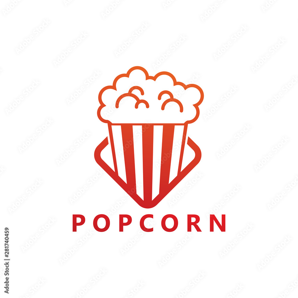 Popcorn Logo Template Design Vector, Emblem, Design Concept, Creative Symbol, Icon