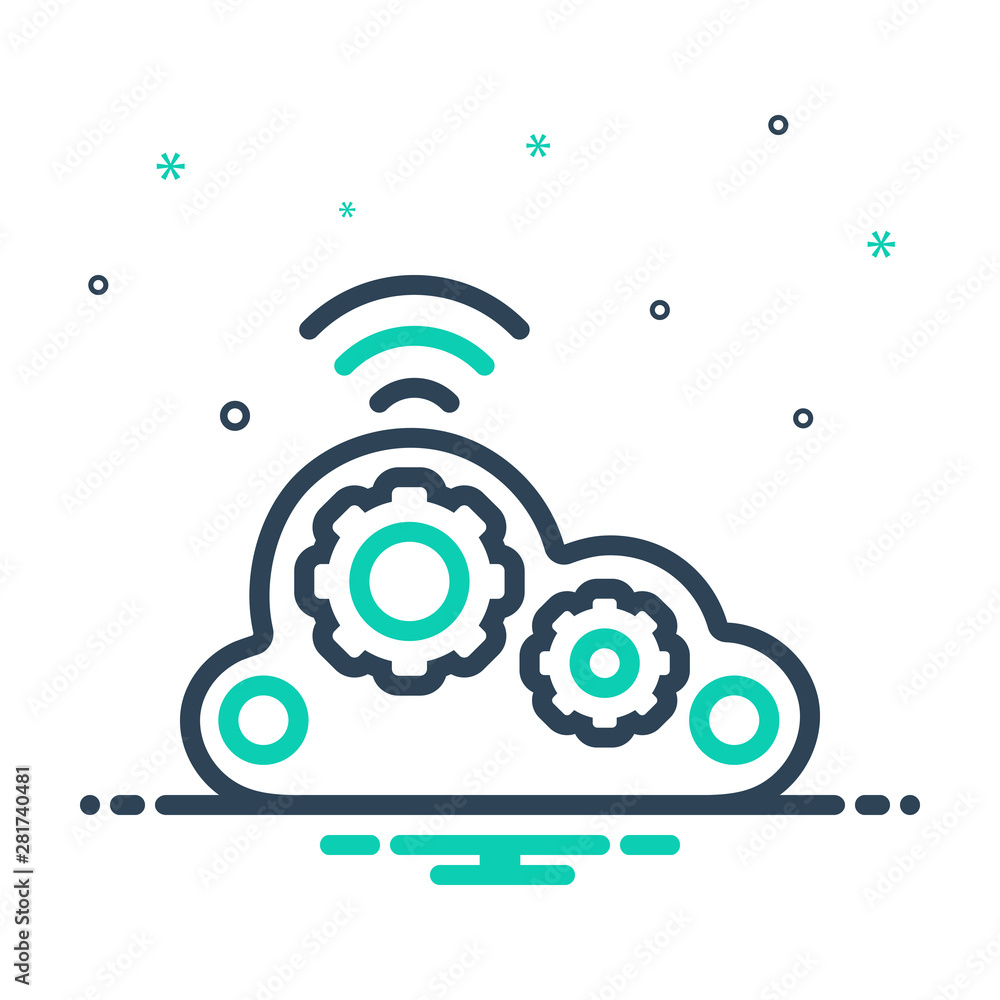 Fototapeta premium mix icon for cloud computing wifi