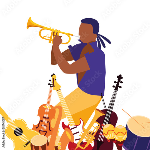 musician man playing instruments music