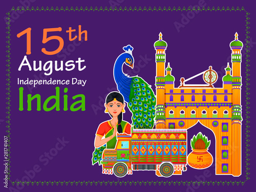 15th August Independence of India tricolor background in vector