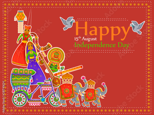 15th August Independence of India tricolor background in vector