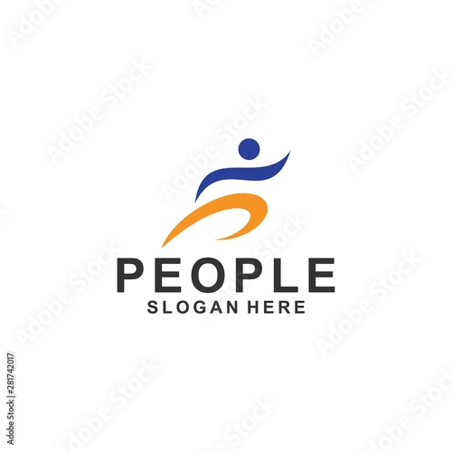 Fun people Healthy Life Logo template, Design vector