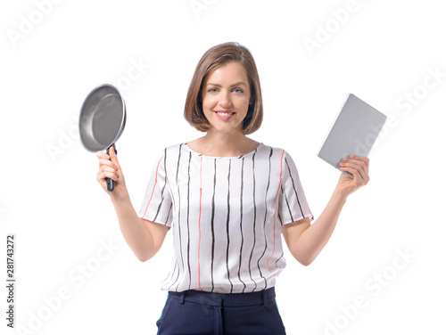 Young businesswoman with fr...