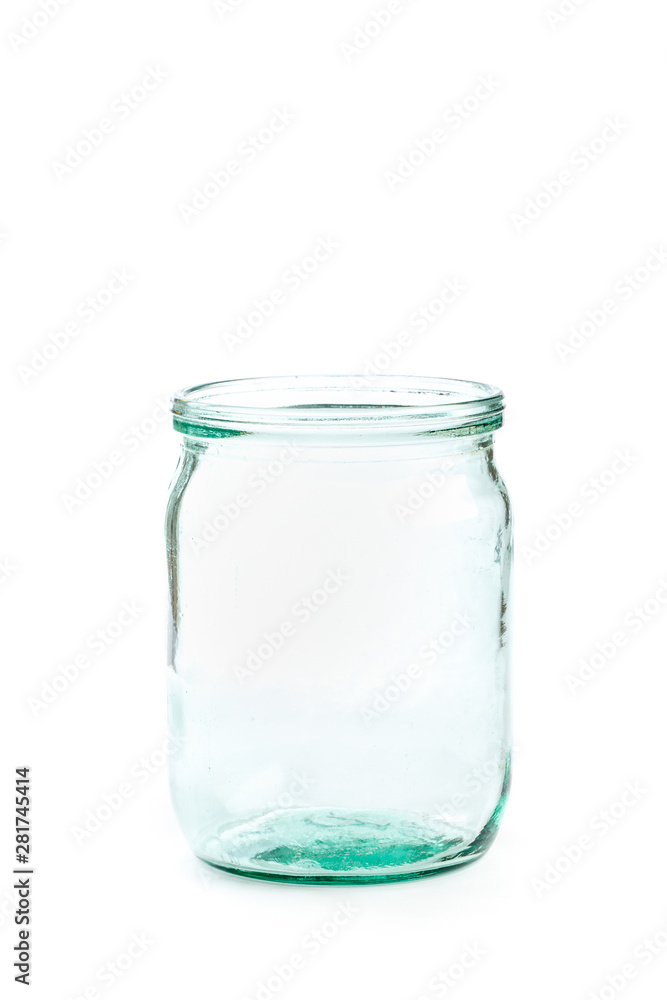 empty glass jar for conservation, isolated on white background - Image empty glass jar for conservation, isolated on white background - Image