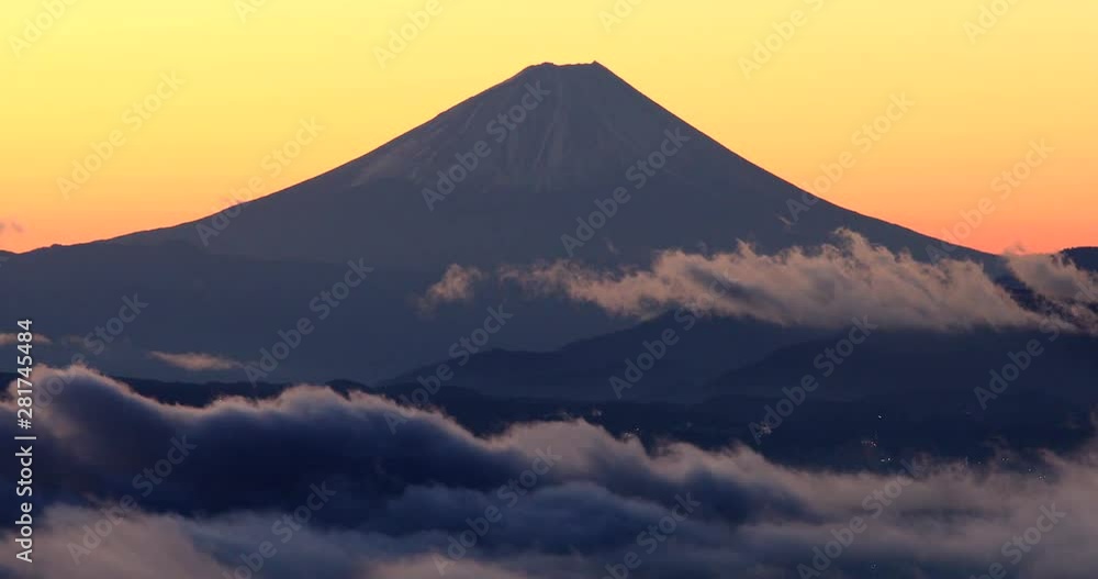 View of mountain at sunset, Shiojiri, Nagano Prefecture, Japan View of mountain at sunset, Shiojiri, Nagano Prefecture, Japan