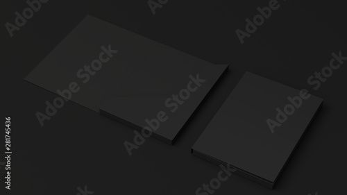 Mockup of blank black cardboard folder © GooD_WiN