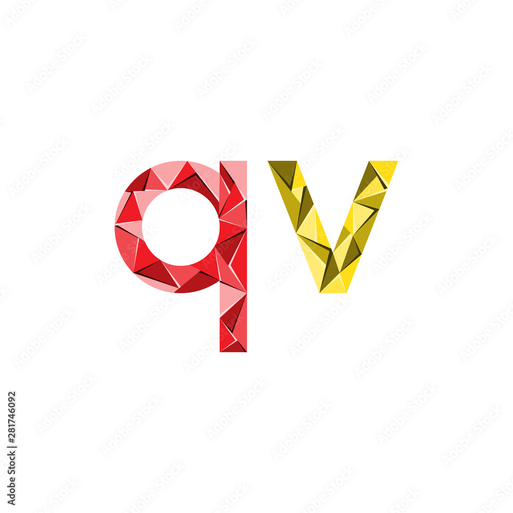 Obraz premium colorful triangle abstract letter initials