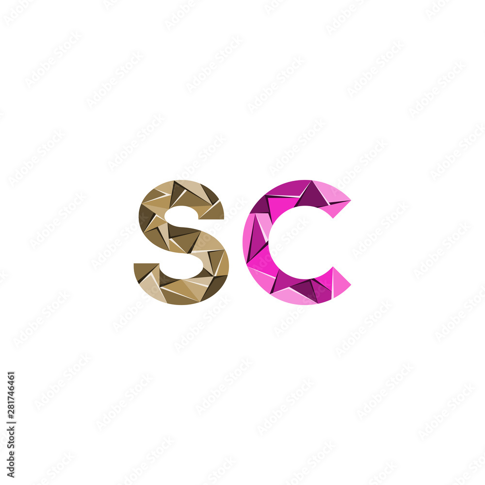 Fototapeta premium colorful triangle abstract letter initials