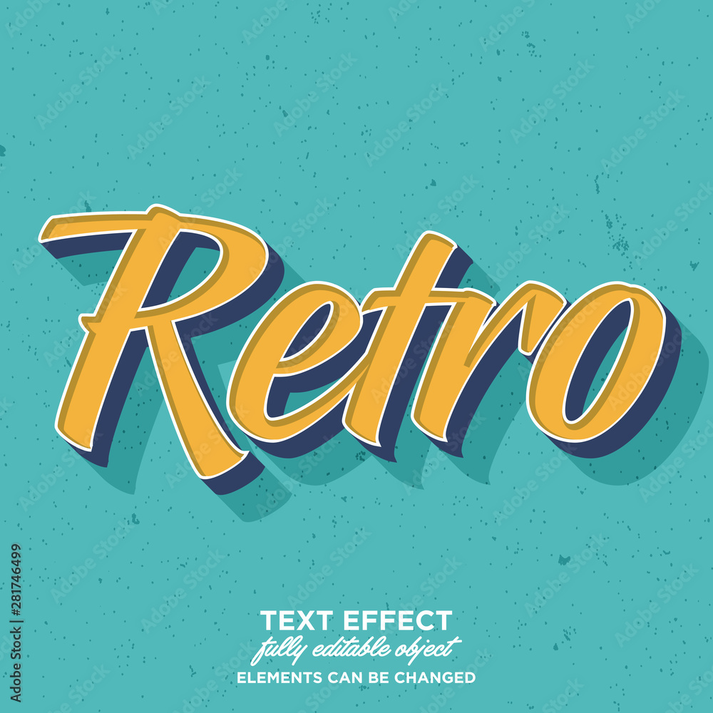 Obraz premium Vintage retro text effect for sticker
