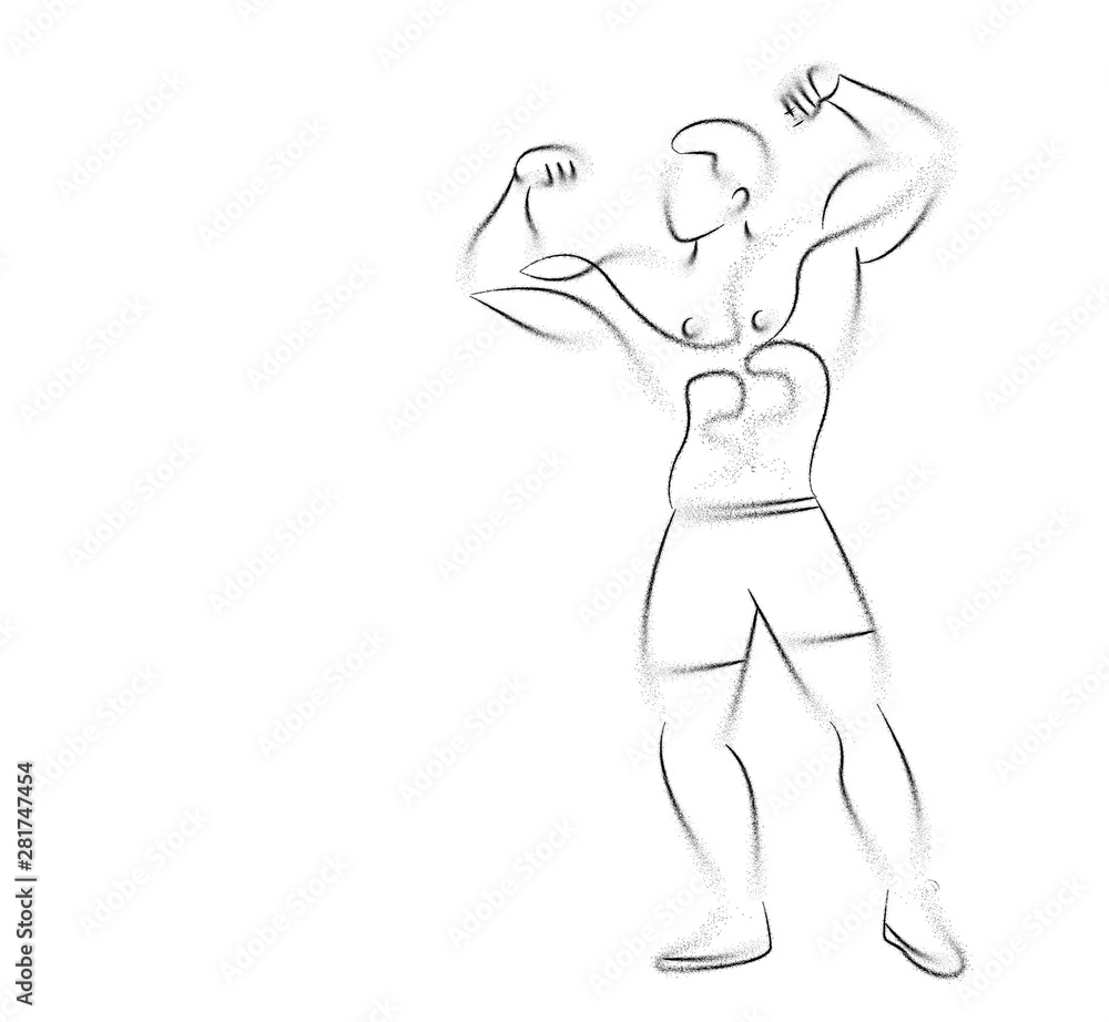 Bodybuilding Sport and activity Line Art drawing, Vector Illustration Bodybuilding Sport and activity Line Art drawing, Vector Illustration