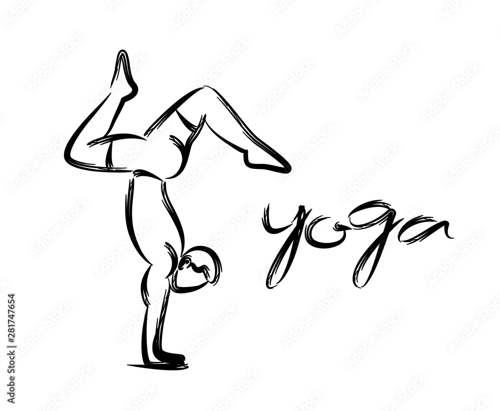 Man practicing yoga pose, 21st june international yoga day, 3d Color line art ( RGB ) vector illustration. Man practicing yoga pose, 21st june international yoga day, 3d Color line art ( RGB ) vector illustration.