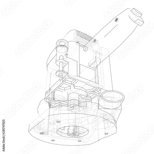Outline milling machine. Vector