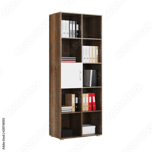 Shelving isolated on white background. 3D rendering.