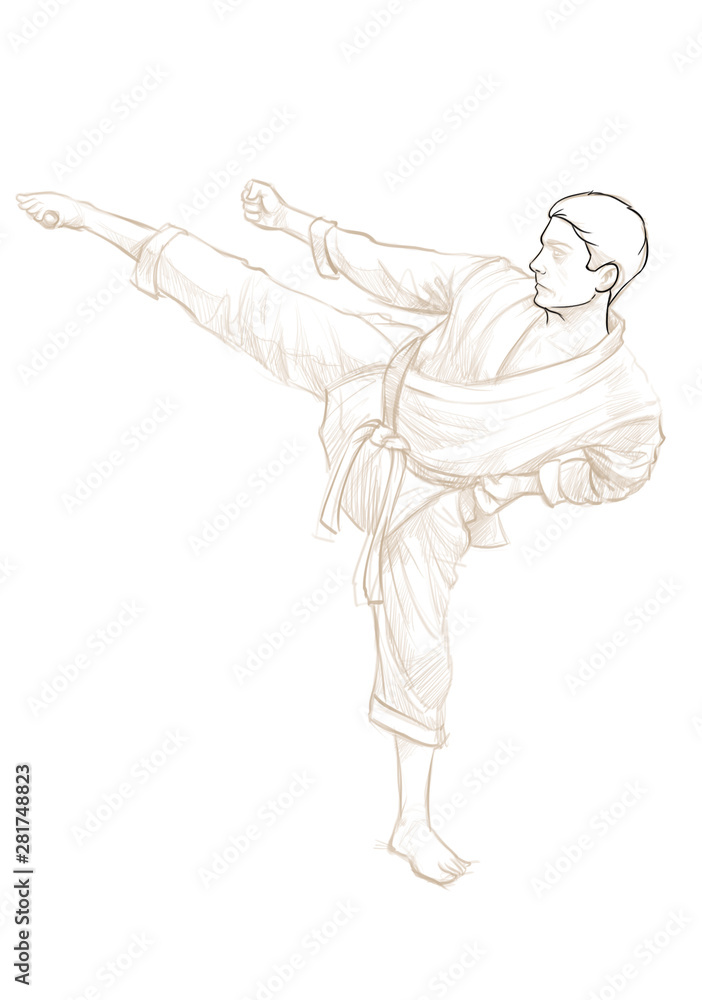 Fototapeta szkic karate