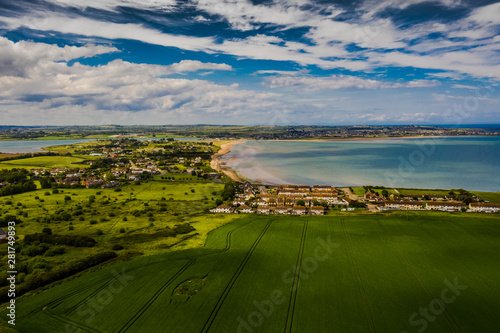 Landscape aerial view of Donabate region in Dublin, Ireland. 