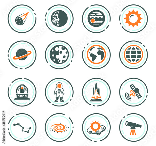 Space icons set