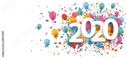 2020 Balloons Confetti Header