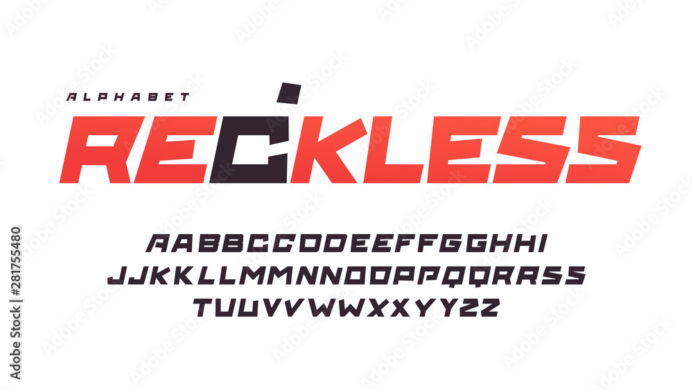 Trendy cartoon urban style vector alphabet, uppercase letter set, font, typography
