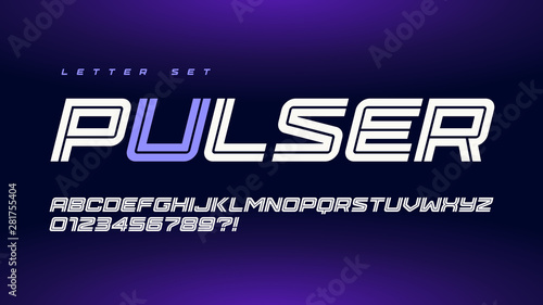 Trendy urban style sport vector alphabet, uppercase letter set, font, typography