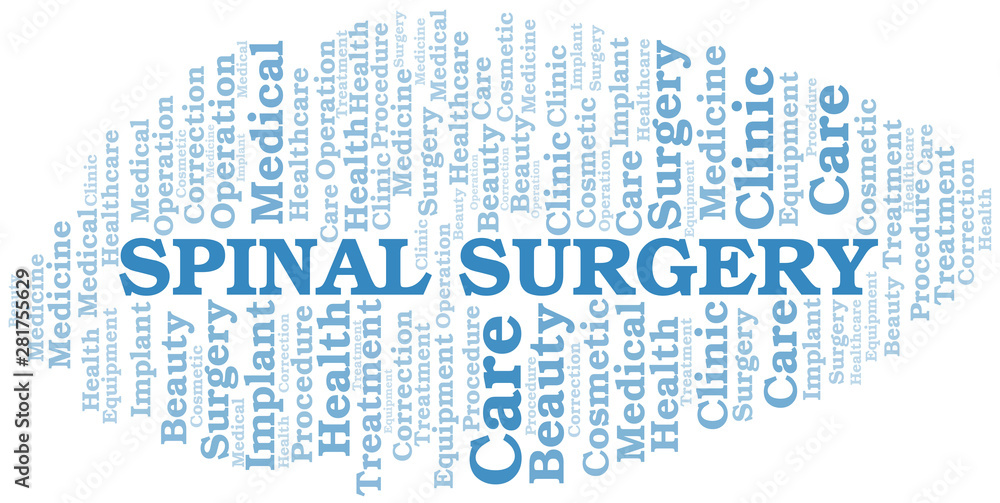 Fototapeta premium Spinal Surgery word cloud vector made with text only.
