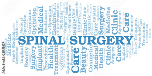 Spinal Surgery word cloud vector made with text only.