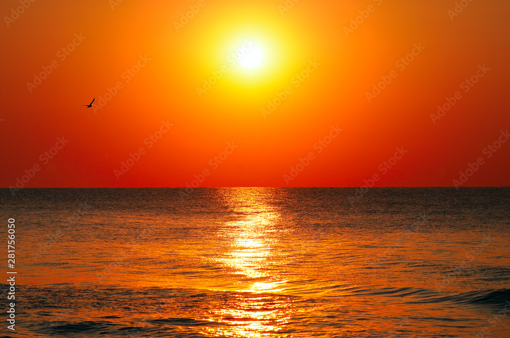 Beautiful sea and red sun rise. Beautiful sea and red sun rise.
