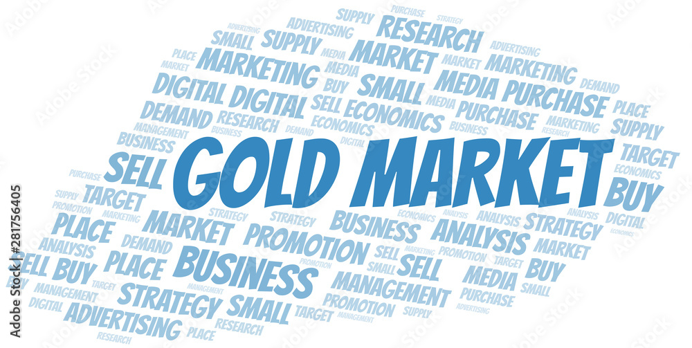 Obraz premium Gold Market word cloud. Vector made with text only.