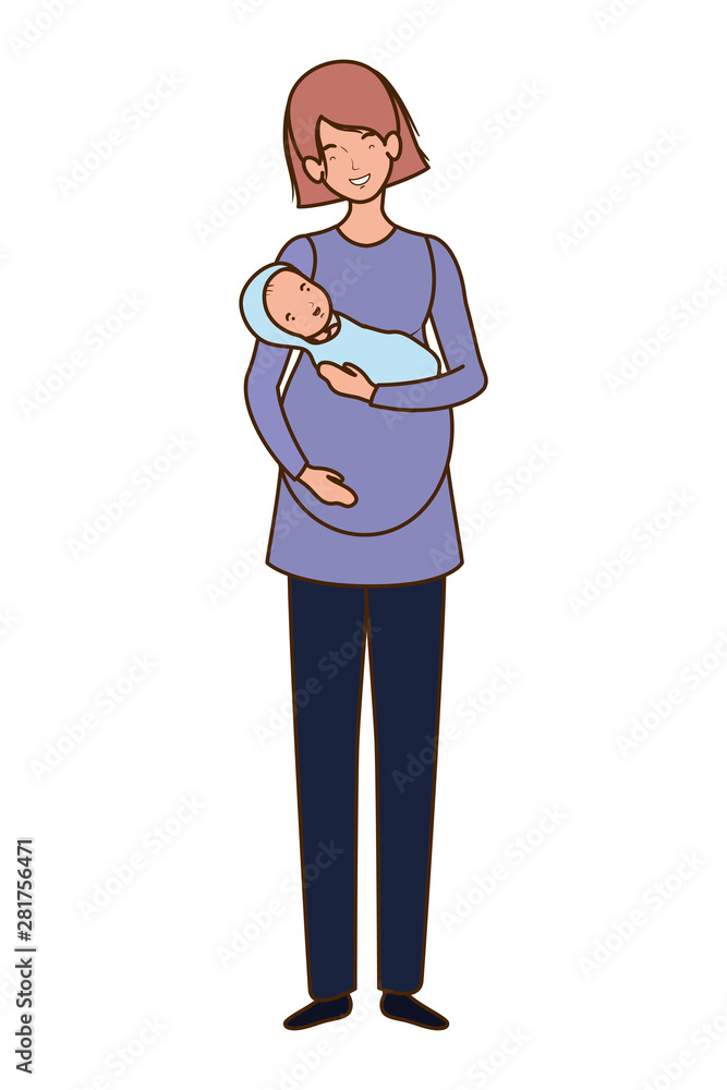 Isolated mother with baby design Isolated mother with baby design