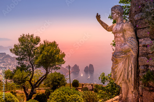 view of Capri island from Monte Solaro, in Anacapri © photogolfer