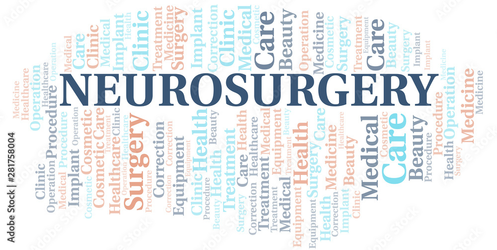 Fototapeta premium Neurosurgery word cloud vector made with text only.