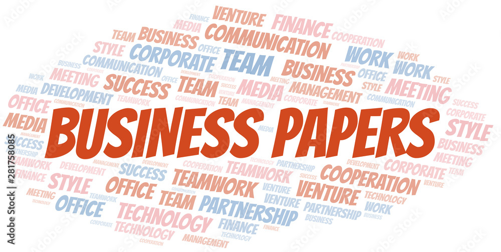 Obraz premium Business Papers word cloud. Collage made with text only.