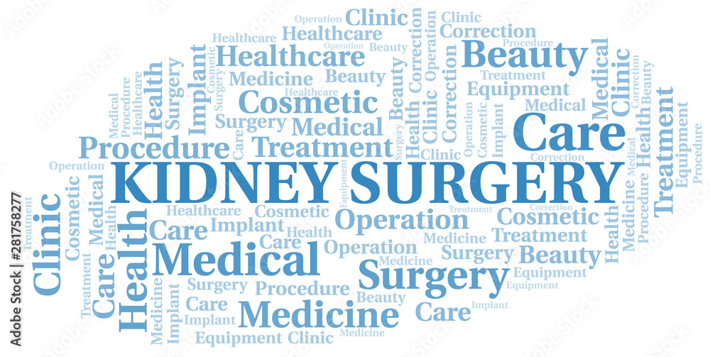 Kidney Surgery word cloud vector made with text only. Kidney Surgery word cloud vector made with text only.