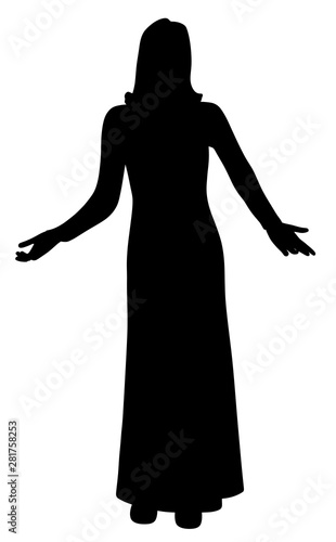 Puzzled confused woman spreading hands in gesture of asking question