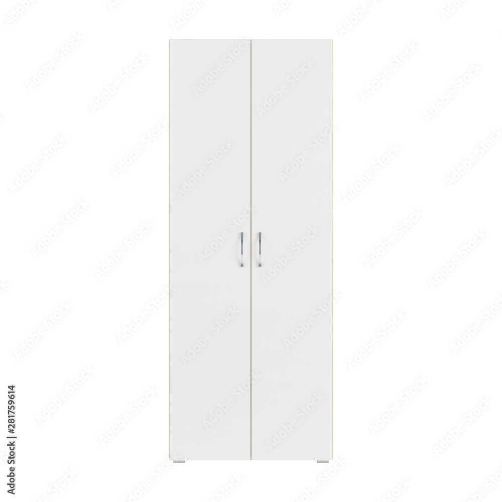 Wardrobe isolated on white background. 3D rendering. Wardrobe isolated on white background. 3D rendering.