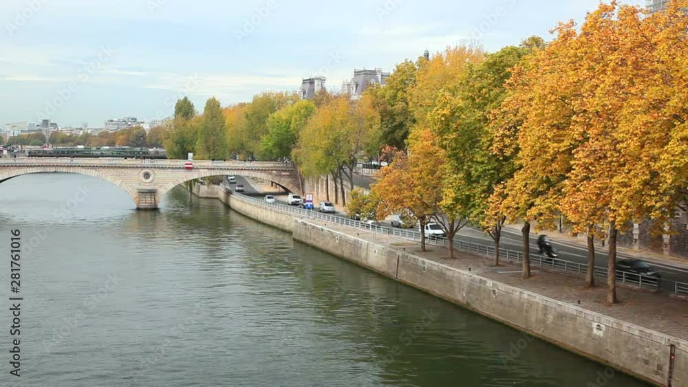 Seine River in autumn, Paris, France Seine River in autumn, Paris, France