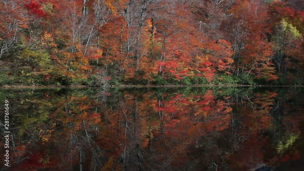 Karikomi Lake in autumn, Ono, Fukui Prefecture, Japan Karikomi Lake in autumn, Ono, Fukui Prefecture, Japan